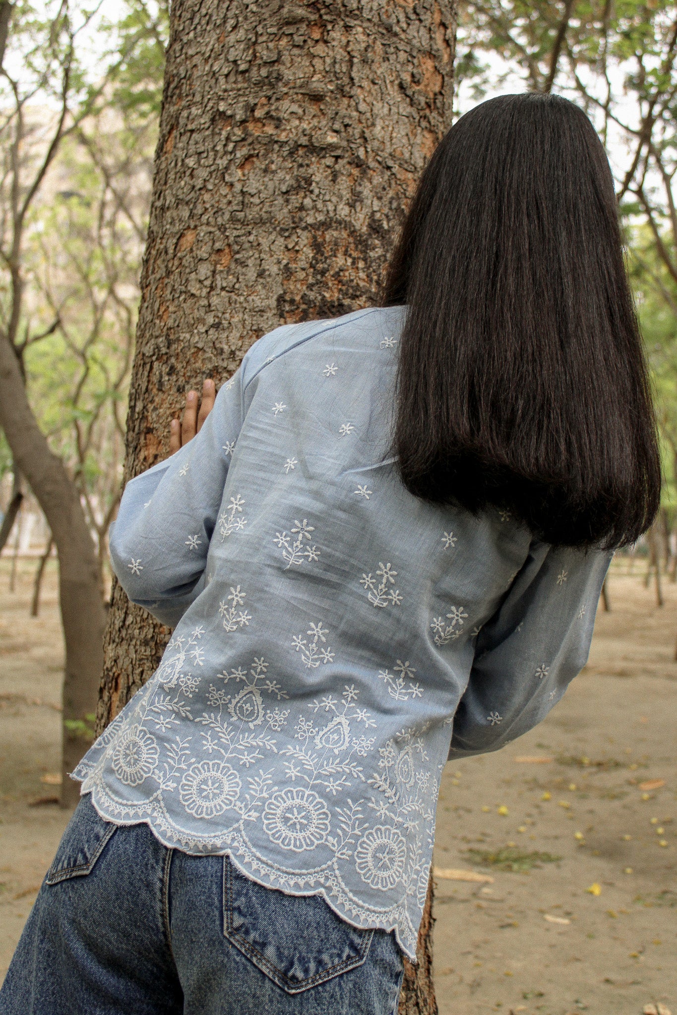 Zen Blouse – Back View on Model
