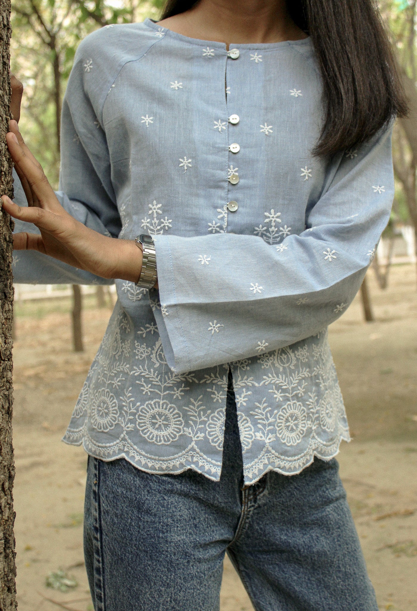 Zen Blouse – Front View on Model