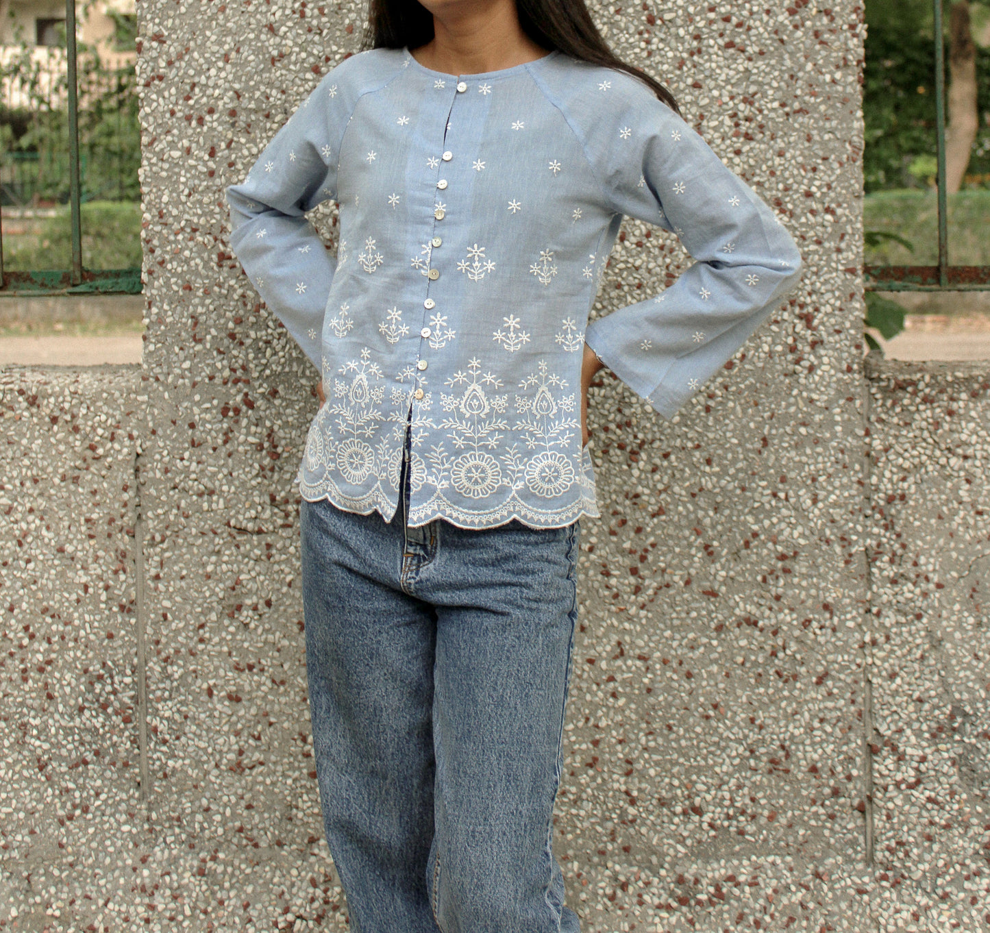 Zen Blouse – Front View on Model
