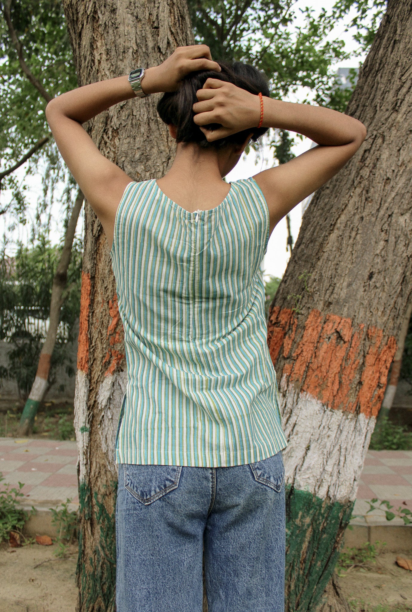 Back View of Nirv Blouse – Subtle design details