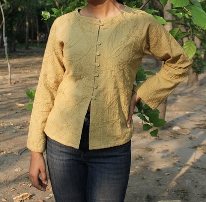 Zen Blouse — Embroidered Cotton Bloom