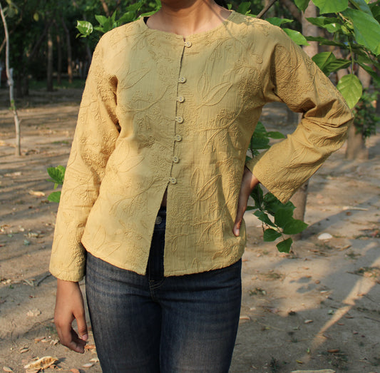 Zen Blouse — Embroidered Cotton Bloom