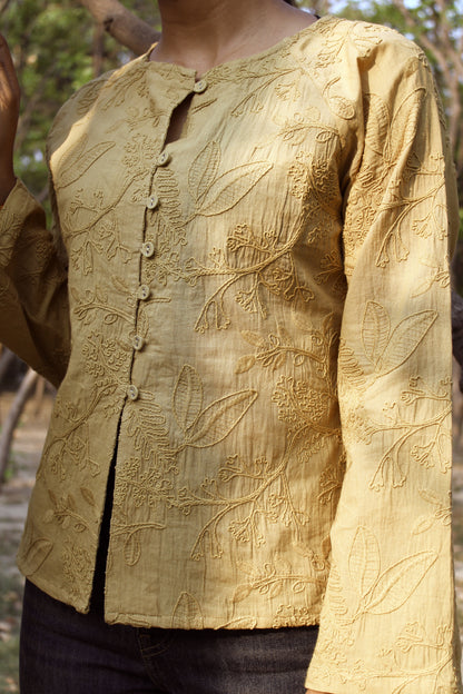 Zen Blouse — Embroidered Cotton Bloom