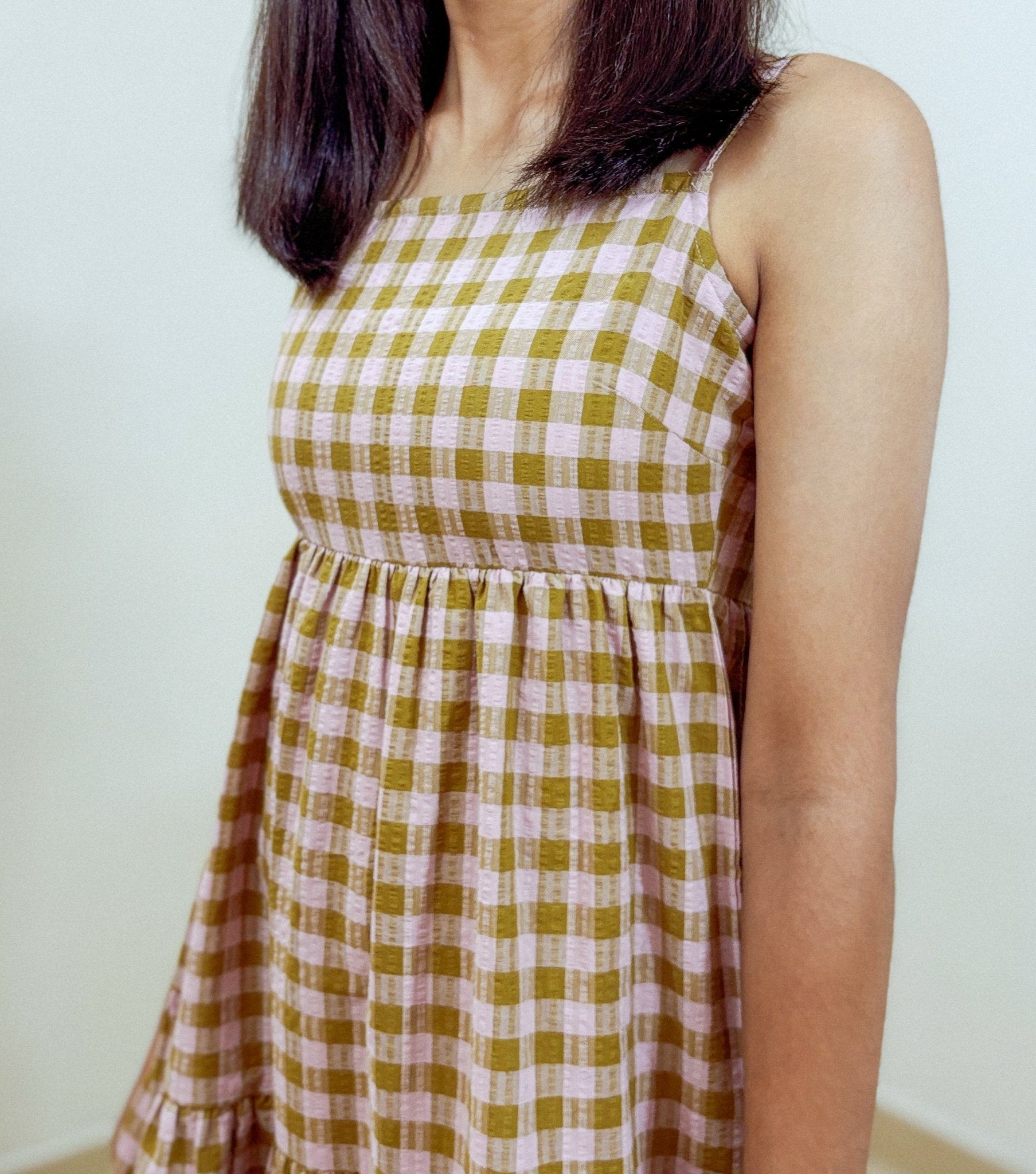 Aria Midi Dress - Gingham - Mandhya