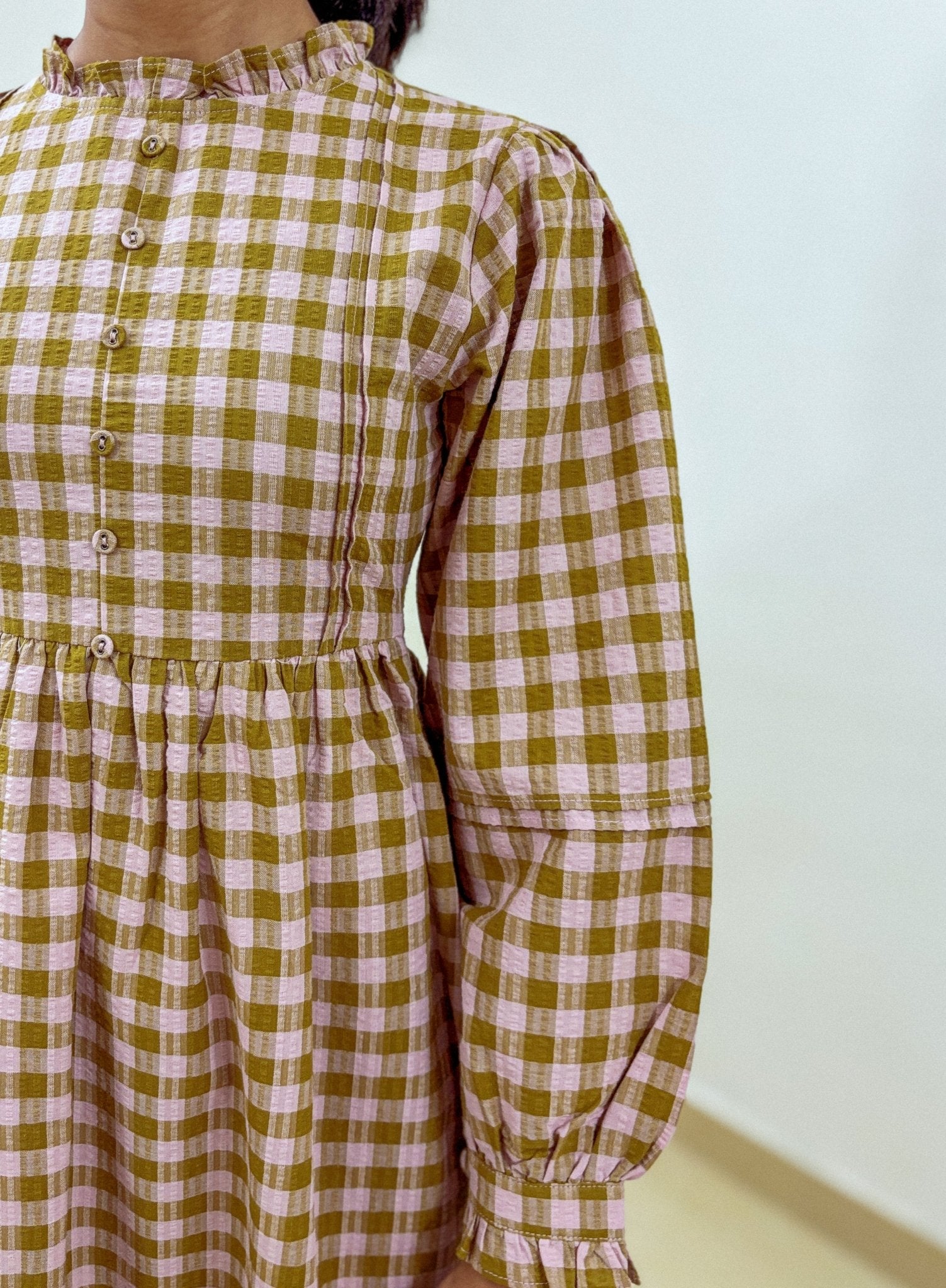 Ira Midi Dress - Gingham - Mandhya