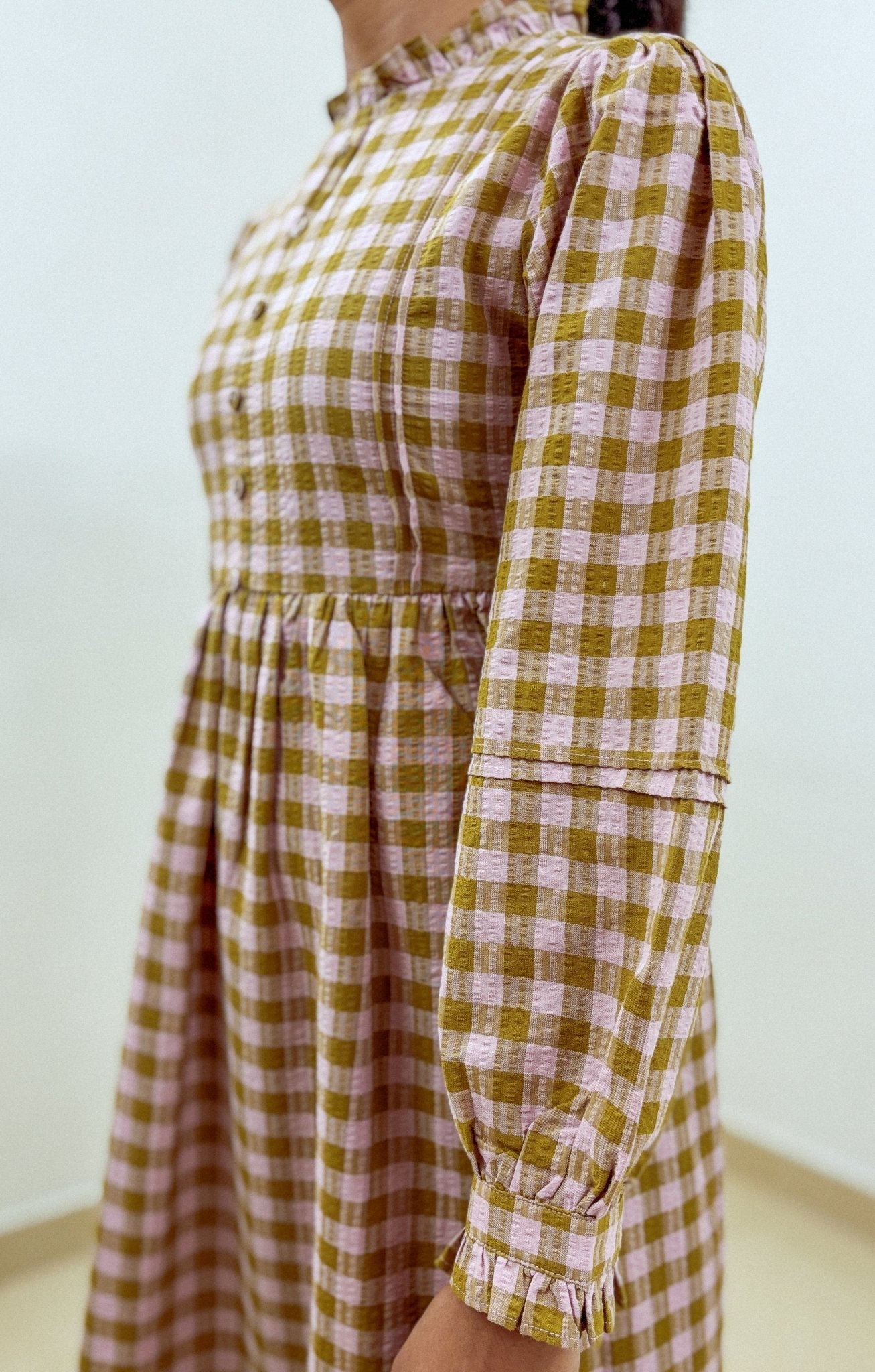 Ira Midi Dress - Gingham - Mandhya