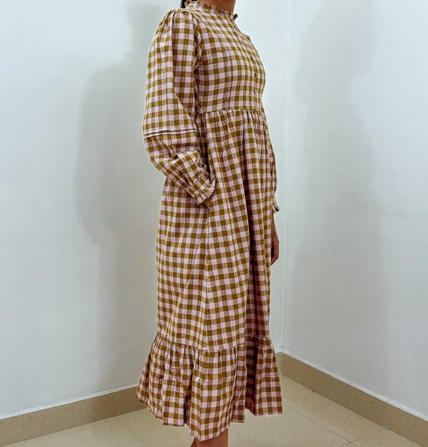 Ira Midi Dress - Gingham - Mandhya