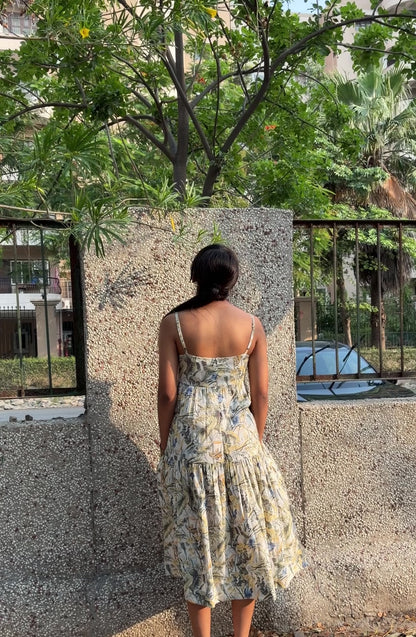 Aria Midi Dress - Forest Bloom