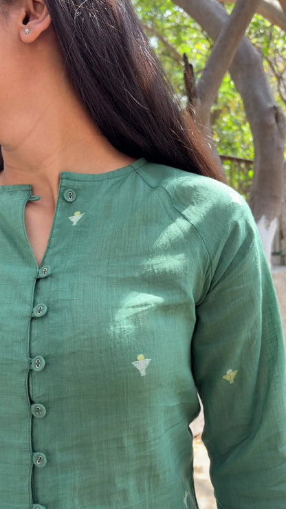 Zen Blouse - Handloom Jamdani Cotton