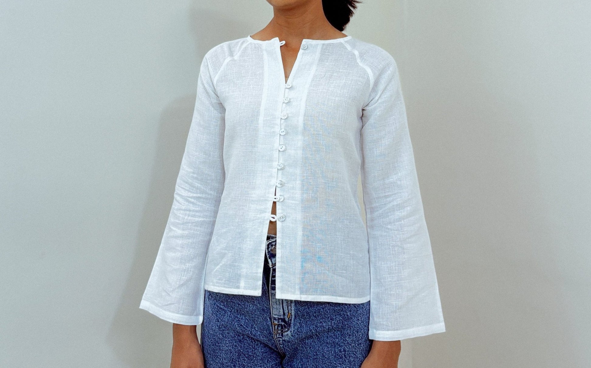 Zen Blouse - Moonlit White - Mandhya