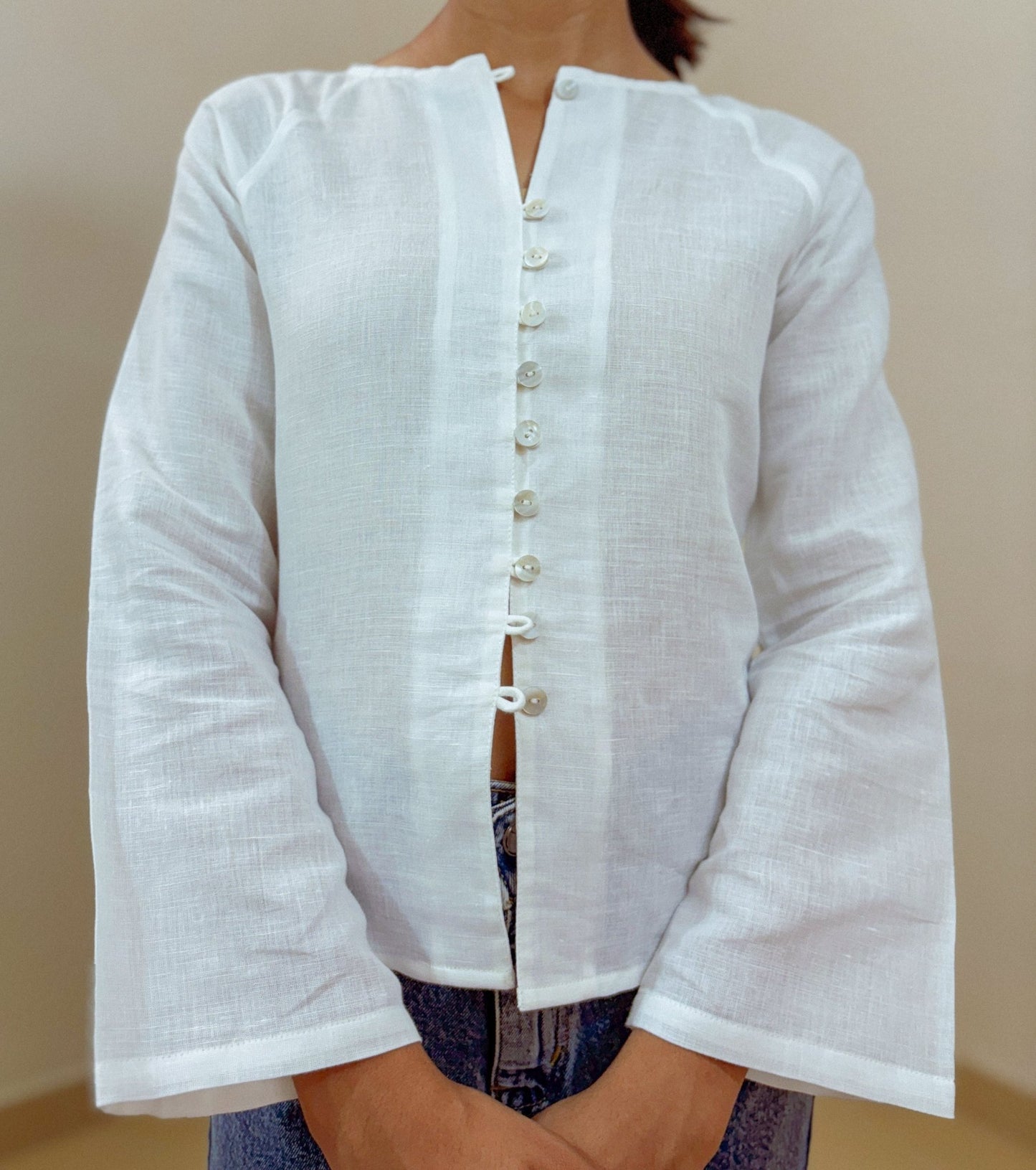 Zen Blouse - Moonlit White - Mandhya