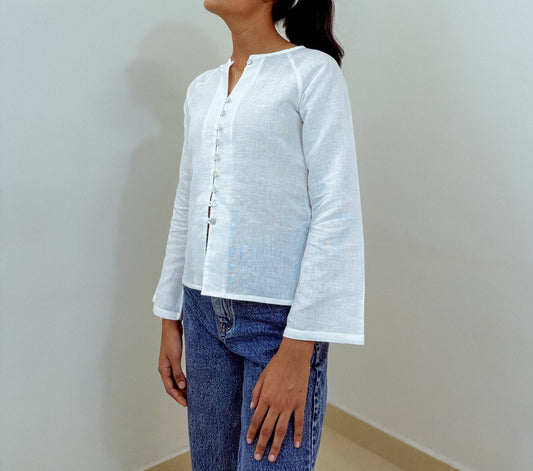 Zen Blouse - Moonlit White - Mandhya